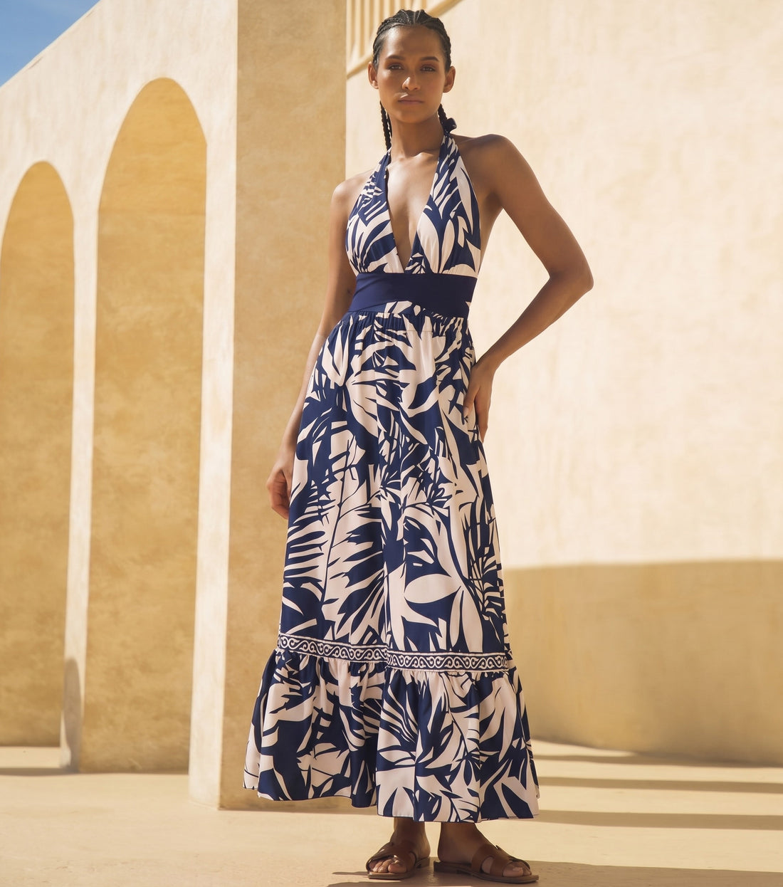 V Neck Leaves Print One Piece Swimsuit and Pants/Skirt