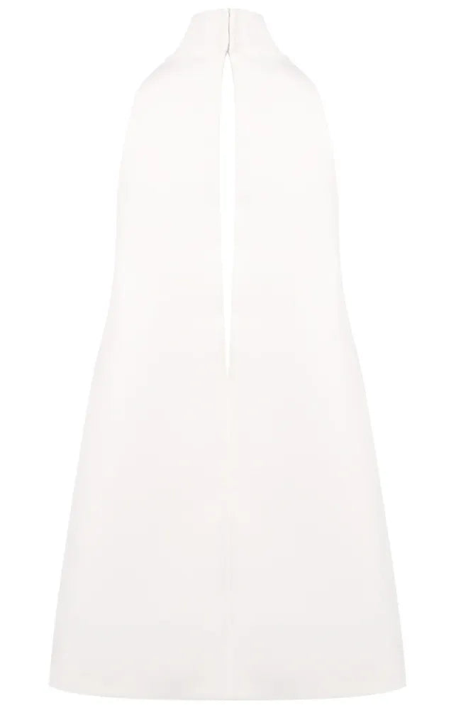 Halter Cut Out Detail A Line Dress White