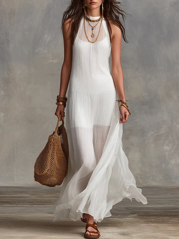 Sheer Layered Bohemian Flow Maxi Dress
