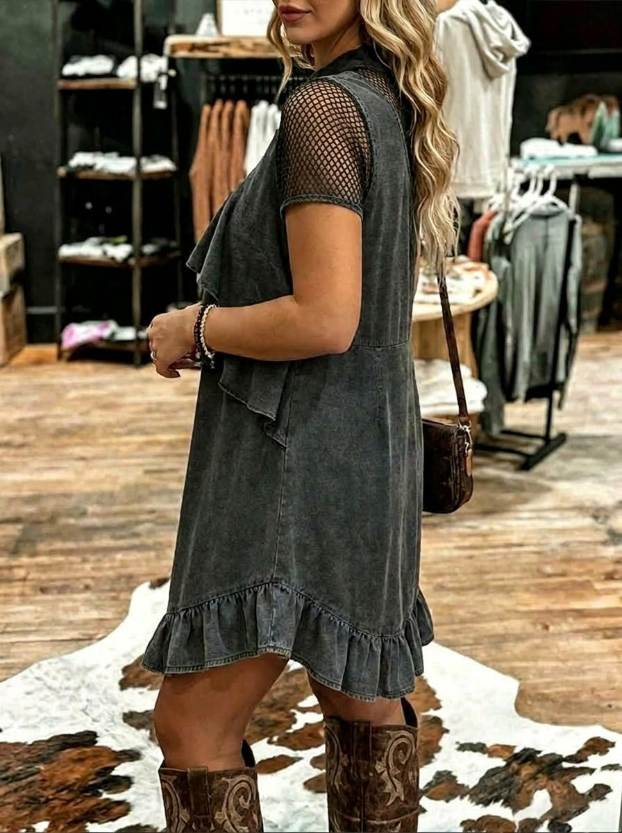 Boho Fishnet Tiered Dress