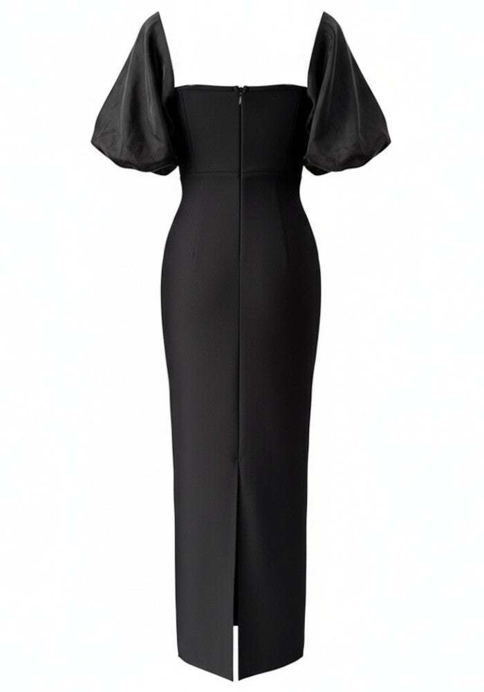 Bardot Crystal Trims Maxi Dress Black