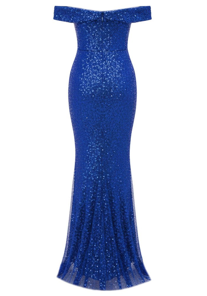 Bardot Sparkly Maxi Dress Blue