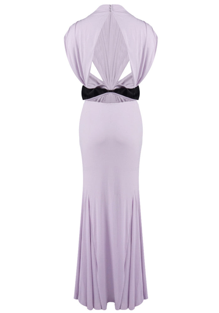Bow Backless Maxi Dress Lavender