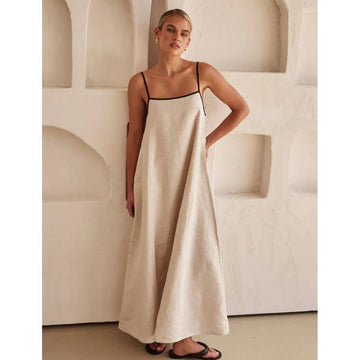 Sling Solid Color Holiday Dress