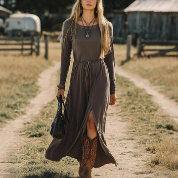 Women's Vintage Boho Chic Maxi Dress