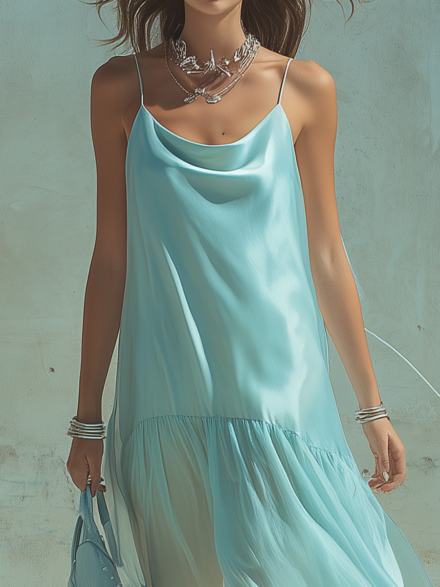 Minimal Satin Slip Maxi Dress