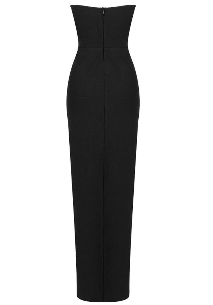Strapless Bustier Maxi Dress Black