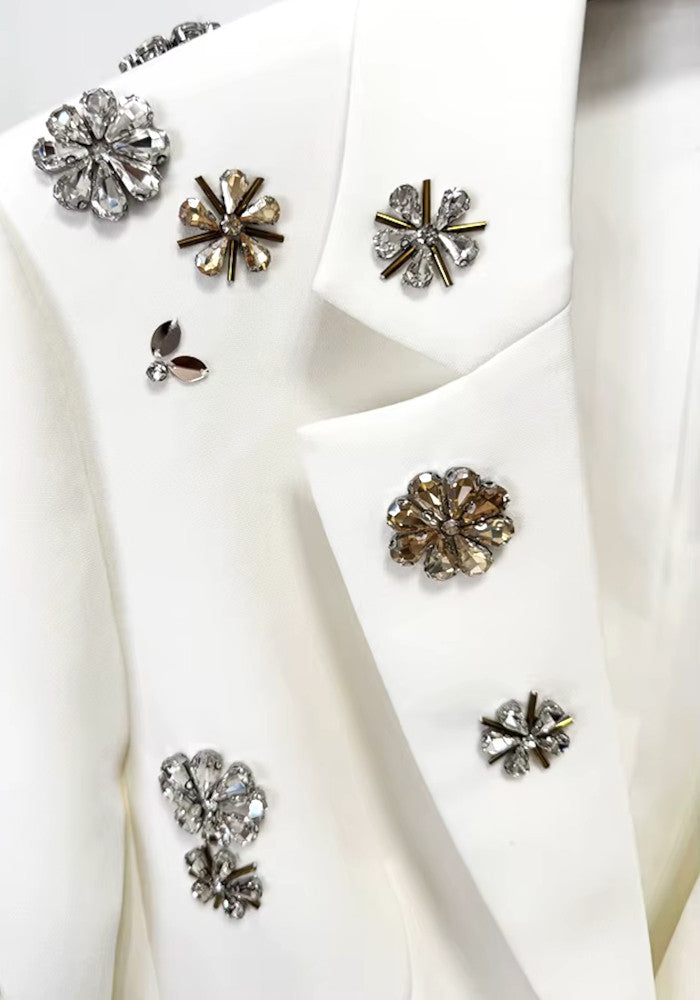 Crystal Flower Suit White