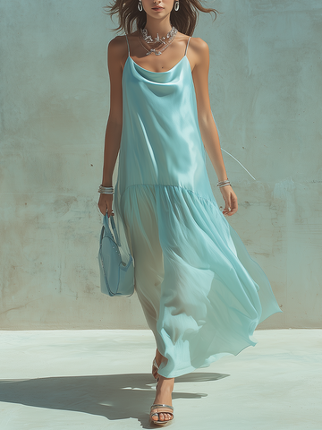 Minimal Satin Slip Maxi Dress