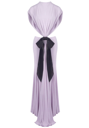 Bow Backless Maxi Dress Lavender
