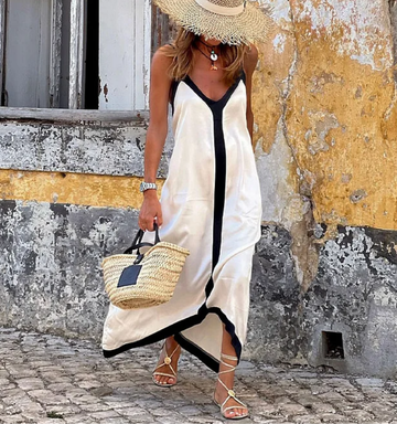 Casual Sling Color Block Dress