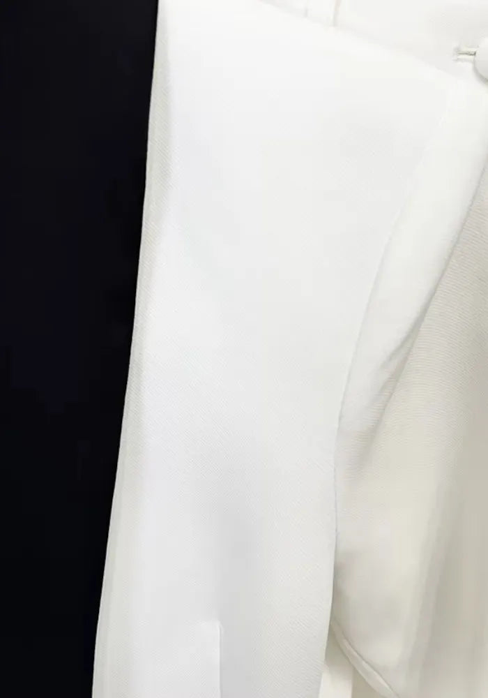 Floral Detail Suit White Black