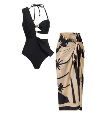 Bikini & Plunging Ruched Swim Set