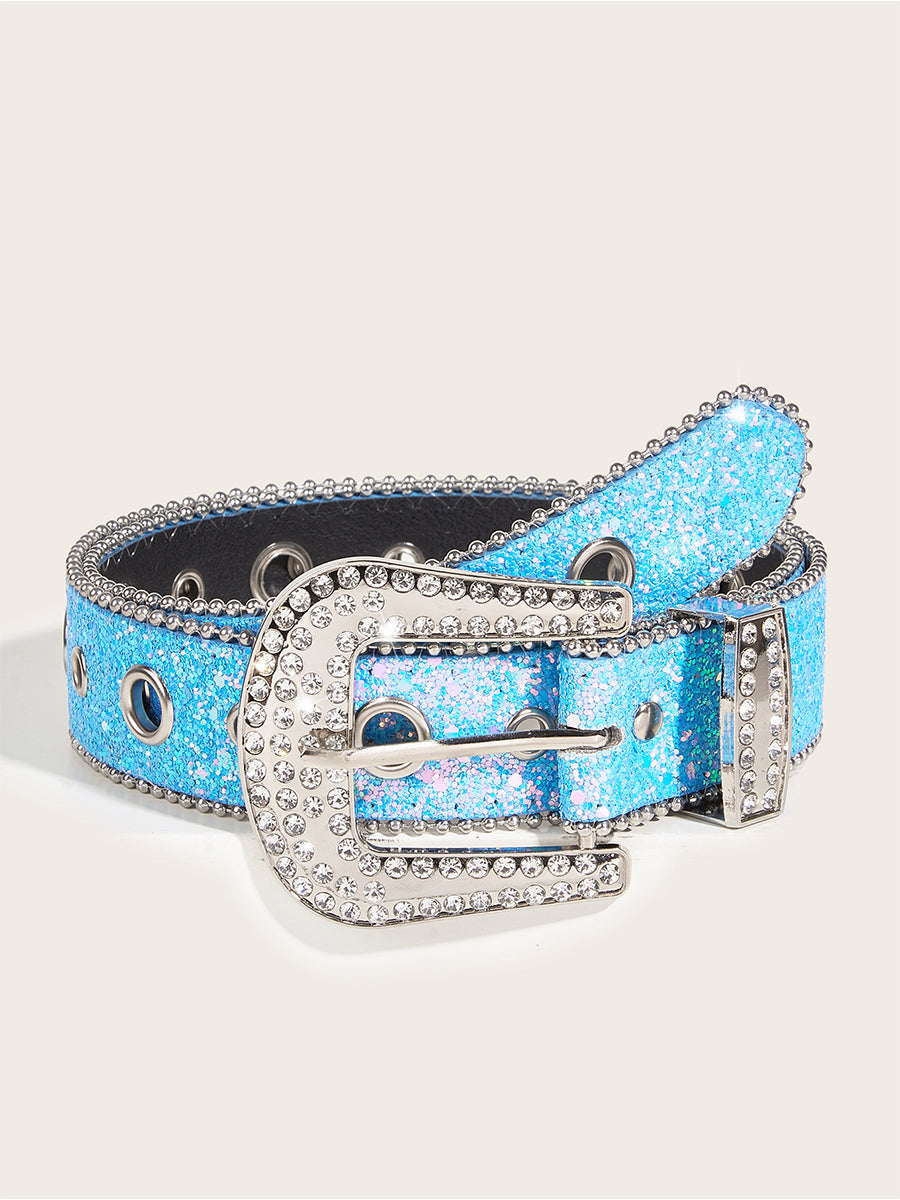 Women's Glamorous Rhinestone - Embellished Buckle Belt MDA1645H3I