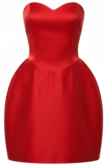 Strapless Bell Shaped Dress Red