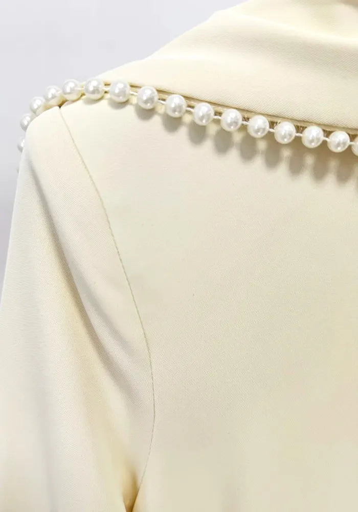 Long Sleeve Pearl Embellished Maxi Dress Yellow
