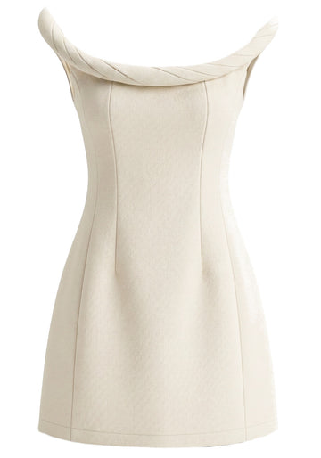 Braid Bardot A Line Dress Ivory