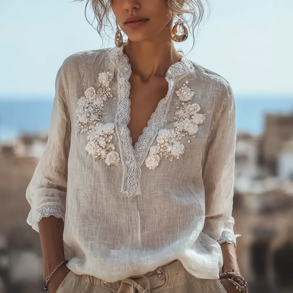 Bohemian Casual Women's Linen Shirt