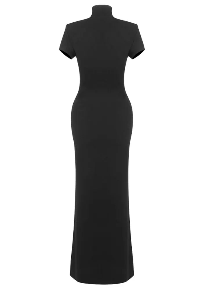 Short Sleeve Maxi Dress Black