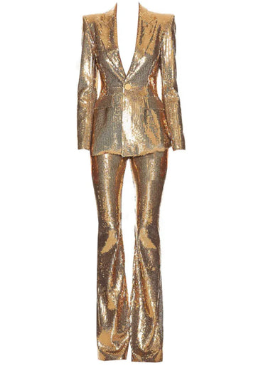 Sequin Suit Gold