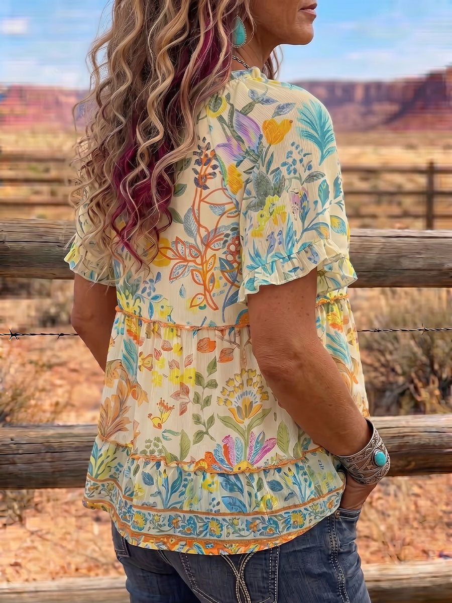 Vintage Art Comfortable Summer Fabrics Casual Shirt