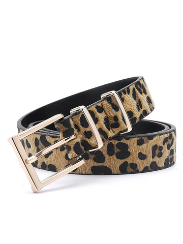 Women's Creative Leopard Print Pony Hair Belt MDA0491H1T