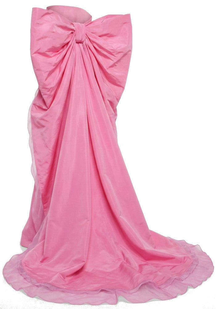 Strapless Bow Detail Maxi Dress Pink