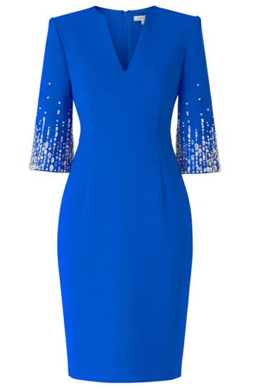 Crystal Short Sleeve Dress Blue