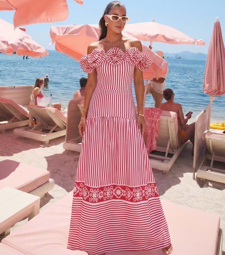 Open Shoulder 3D Flower One Piece Swimsuit and Skirt