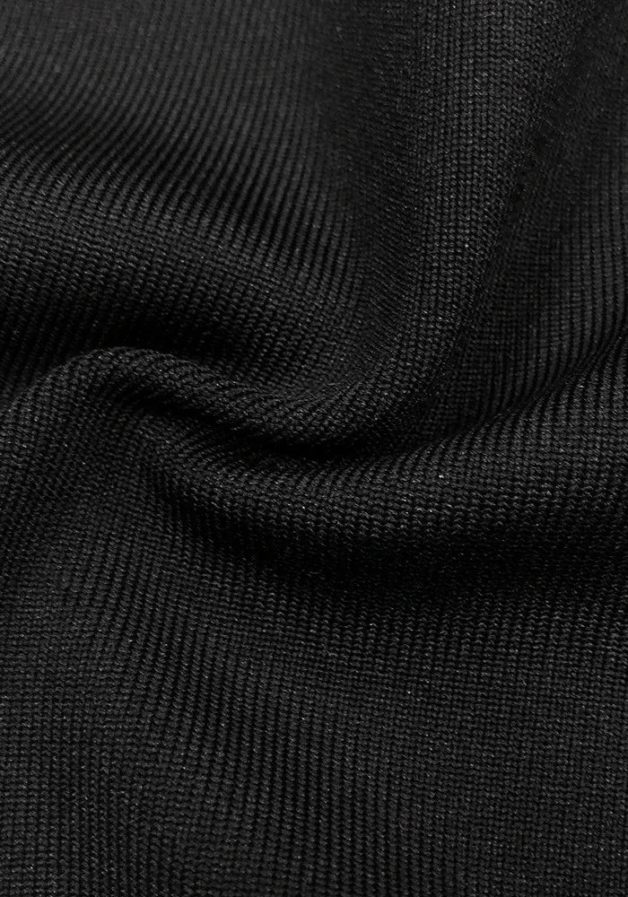 Short Sleeve Crystal Neckline Dress Black