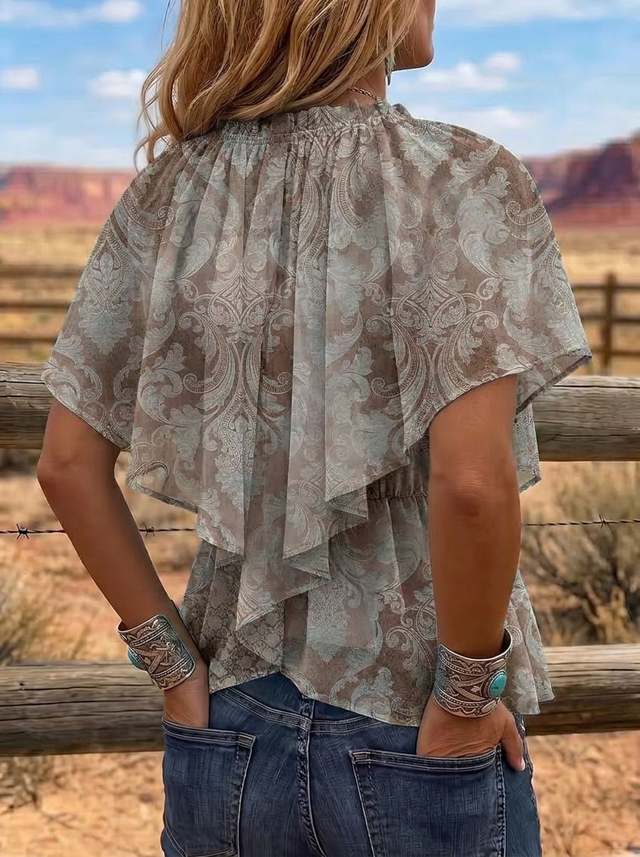 Vintage Floral Print Comfortable Summer Fabrics Casual Shirt