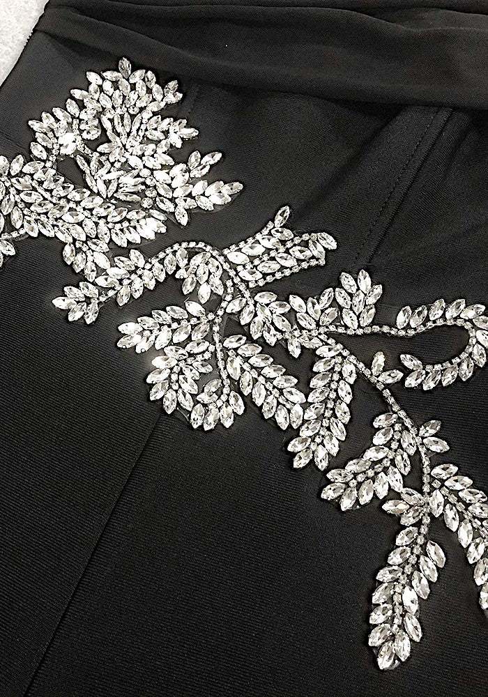 Bardot Crystal Jumpsuit Black