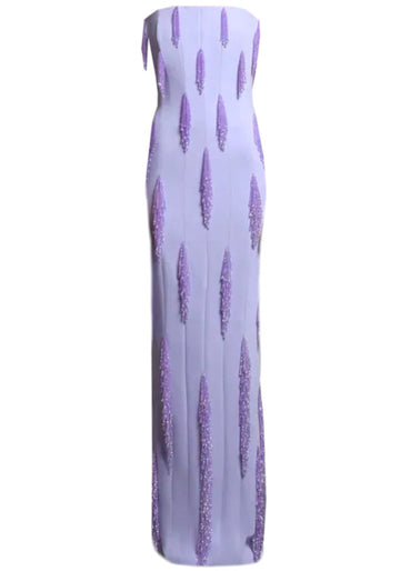 Strapless Embellished Maxi Dress Lavender