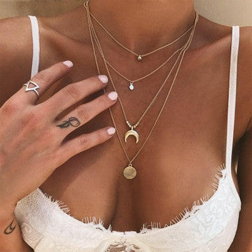 Mother's Day Girlfriend Gift Personalized Multi-layer Chain Necklace Tassel Necklace Small Bar Pendant