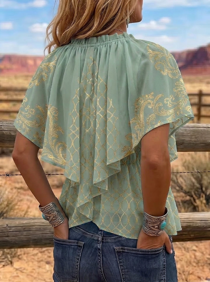 Vintage Floral Print Comfortable Summer Fabrics Casual Shirt