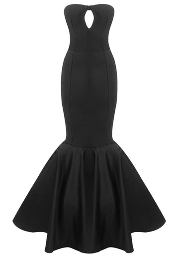 Strapless Mermaid Maxi Dress Black