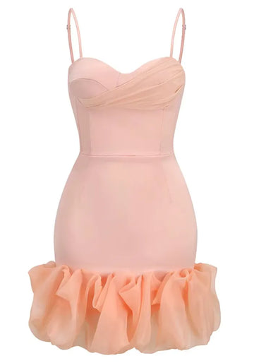 Bubble Hem Dress Coral