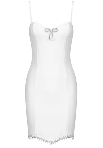 Crystal Bow Dress White