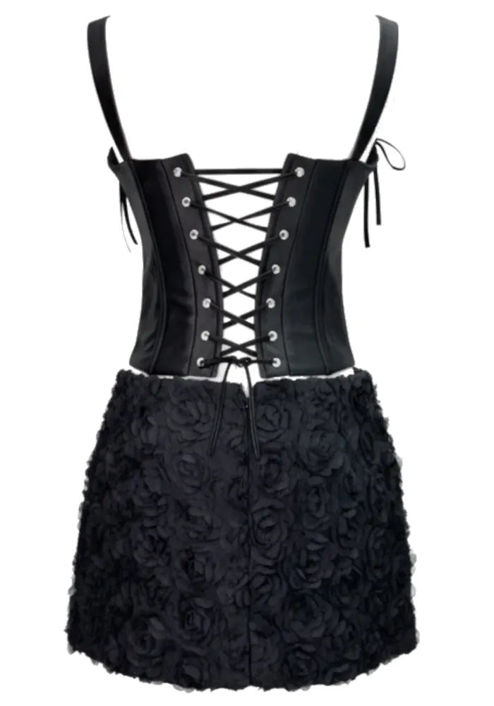 Floral Corset Dress Black
