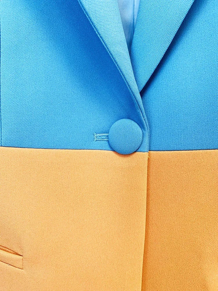 Colorblock Suit Blue Orange
