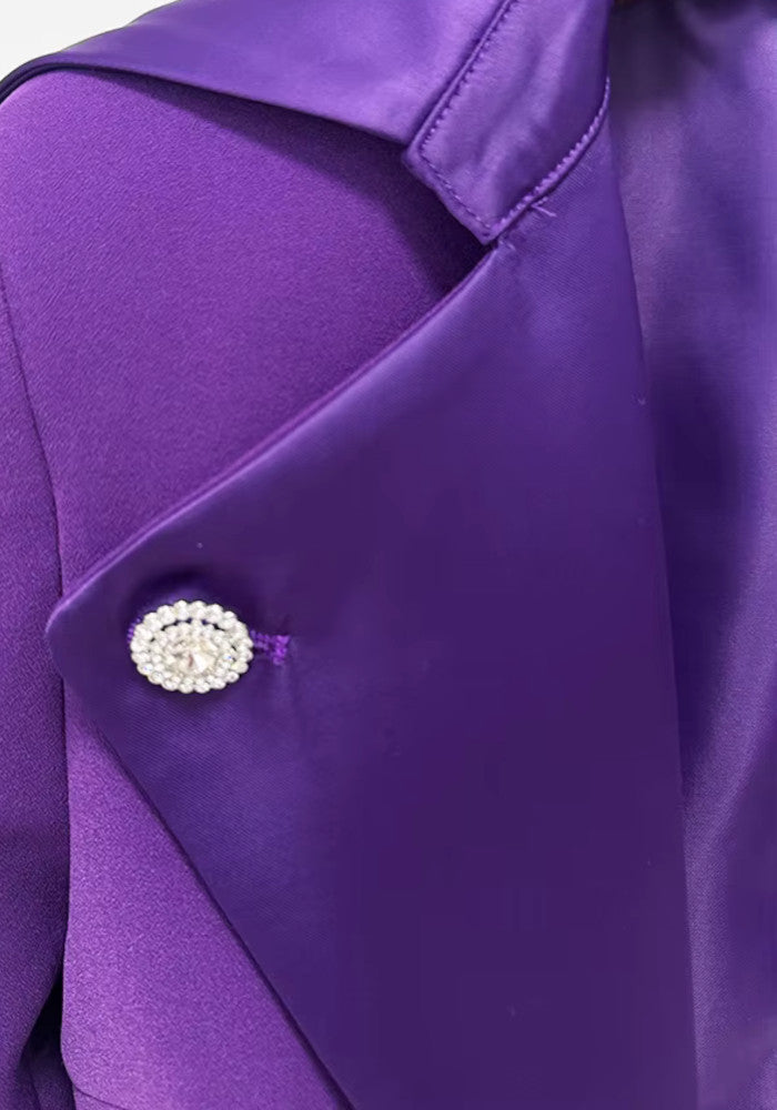 Long Sleeve Two Piece Maxi Dress Purple