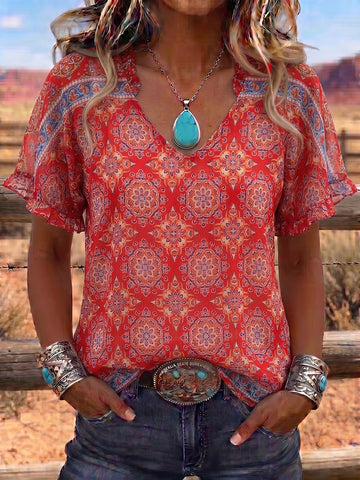 Vintage Art Comfortable Summer Fabrics Casual Shirt