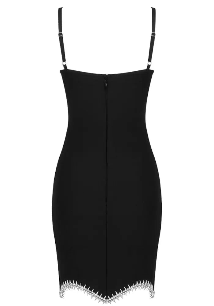 Crystal Bow Dress Black