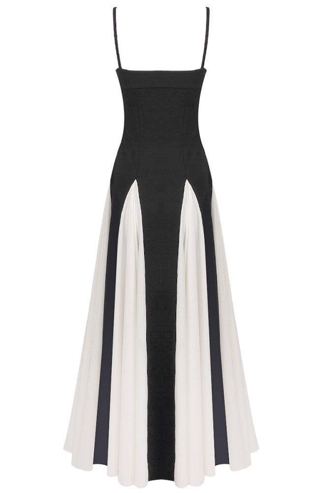 Skater Maxi Dress Black White
