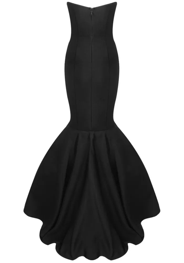 Strapless Mermaid Maxi Dress Black
