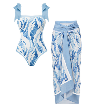 Adjustable Tie Straps Print Swimsuit Set(s)
