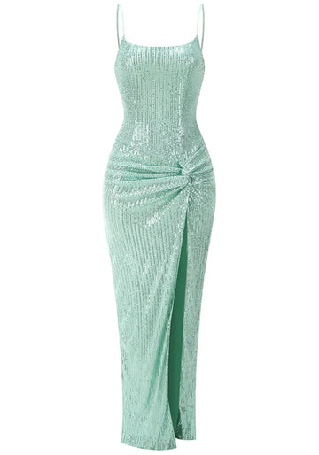 Sequin Corset Maxi Dress Green