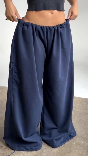 Oversized Casual Wide-Leg Pants with Drawstring