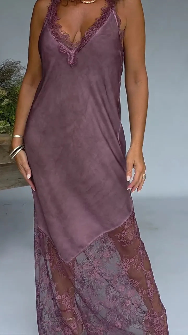 Women's Lace-Trimmed Slip Dress & Cardigan Set