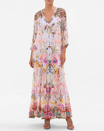 Long Gathered Panel Dress